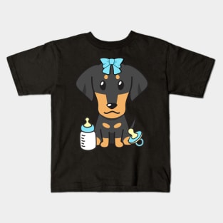 Cute dachshund is a baby Kids T-Shirt